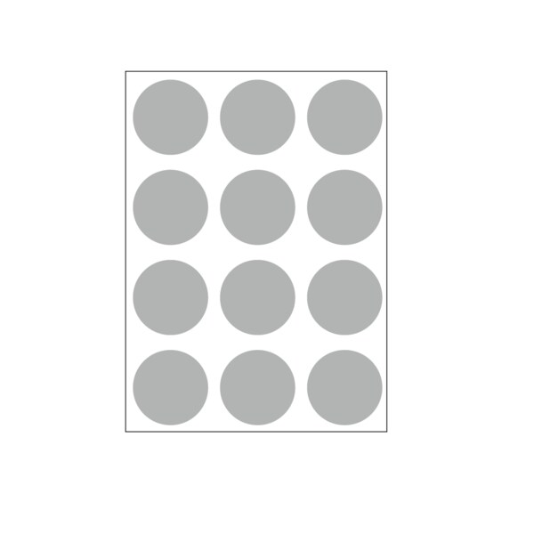 1-1/4" Color Coding Dots Gray  - Sheet Form